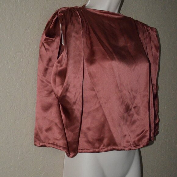$635 Sz 2 S The Sei Rose Silk Cropped Gathered Blouse Top - Picture 3 of 8